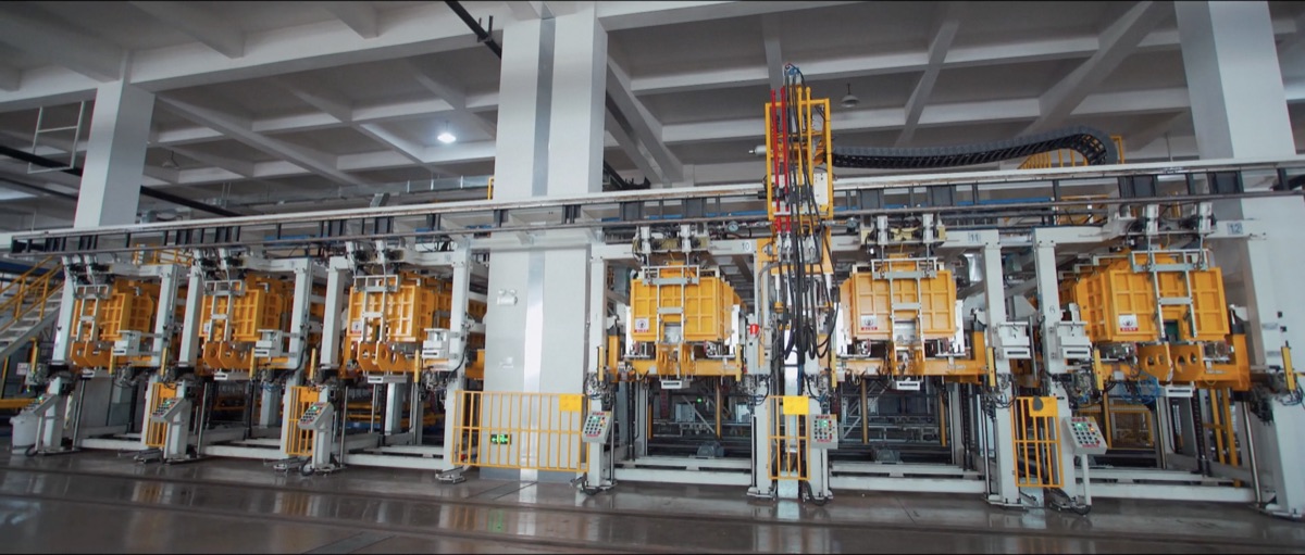 Cabinet fixtures on a production line
