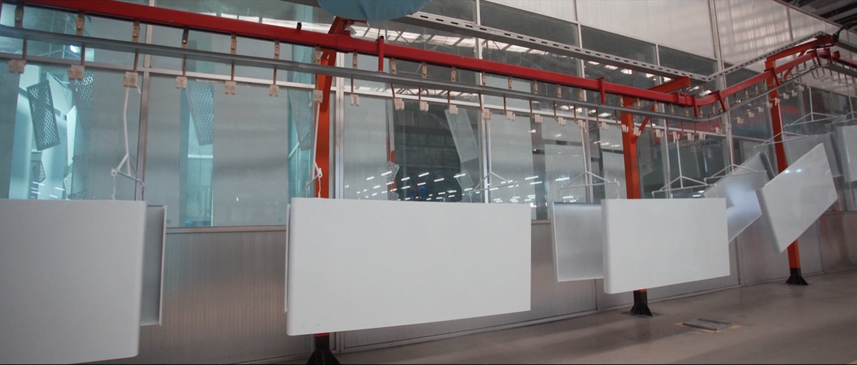 Metal panels on a coating line